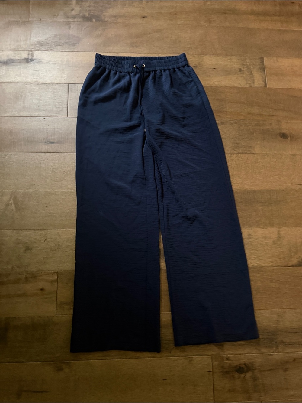 💘Michael Kors Navy Wide-Leg Drawstring Pants